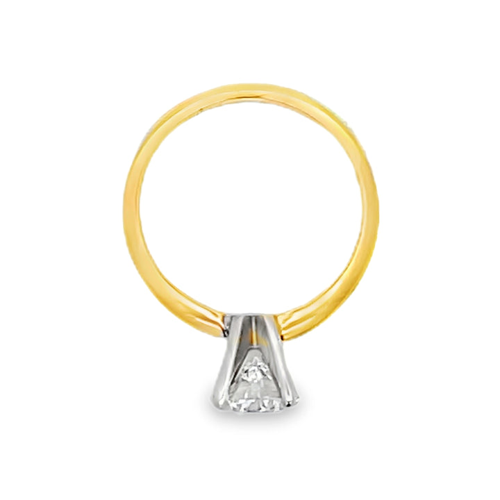 14K Yellow Gold Round Cut Diamond Solitaire Engagement Ring 1.31ctw