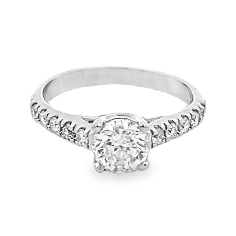 14K White Gold Diamond Engagement Ring 1.30ctw