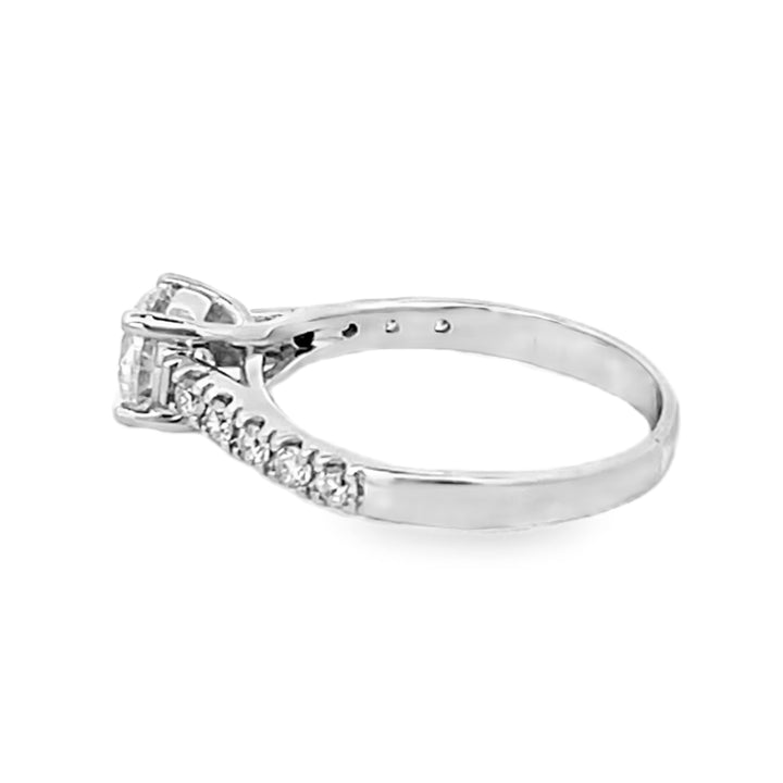 14K White Gold Diamond Engagement Ring 1.30ctw