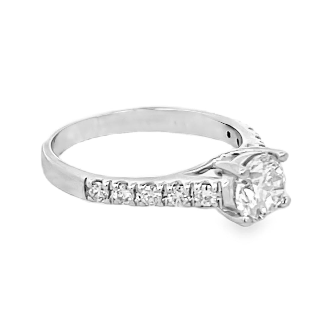 14K White Gold Diamond Engagement Ring 1.30ctw