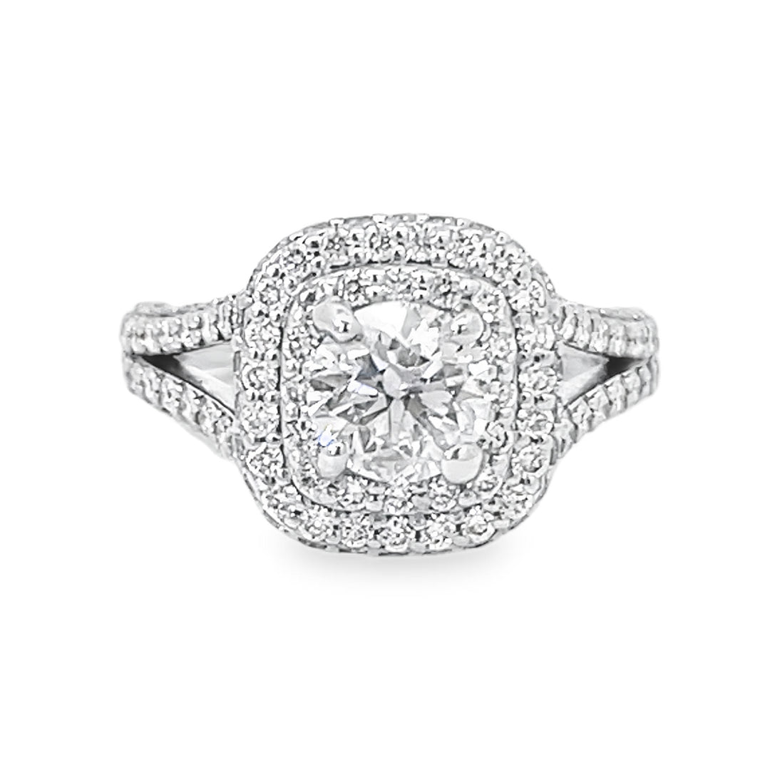 White Gold Double Halo 2.21 Carat Ring