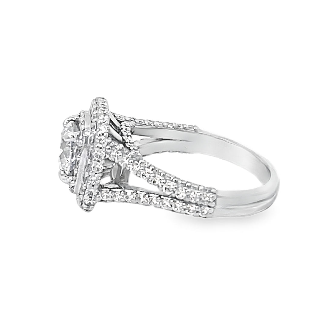 White Gold Double Halo 2.21 Carat Ring