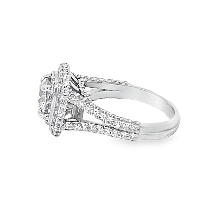 White Gold Double Halo 2.21 Carat Ring