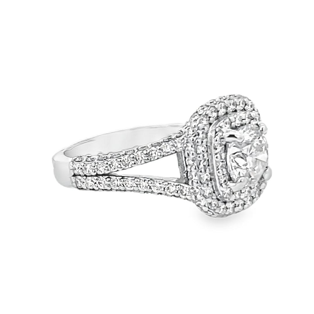 White Gold Double Halo 2.21 Carat Ring