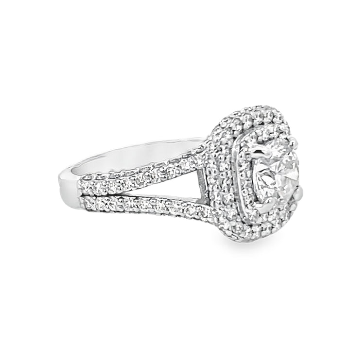 White Gold Double Halo 2.21 Carat Ring