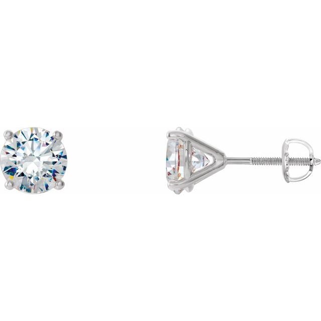 14K Gold Natural Diamond 4-Prong Cocktail Earrings - Options Available