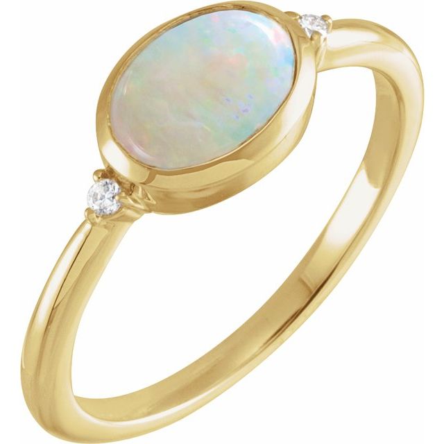 14K Gold Bezel-Set Cabochon Ring - Options Available