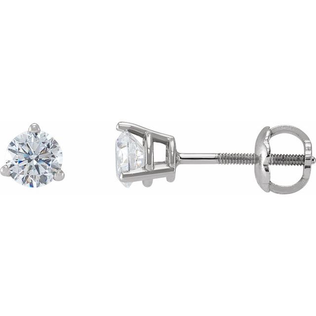 14K Gold Lab-Grown Diamond Earrings - Options Available alternate view