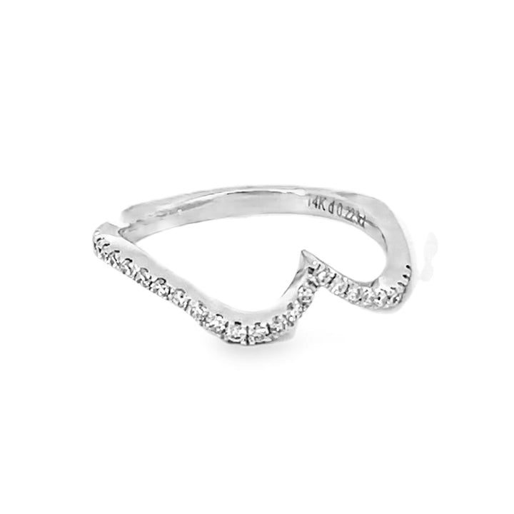 14K White Gold Round Diamond Band 0.19ctw