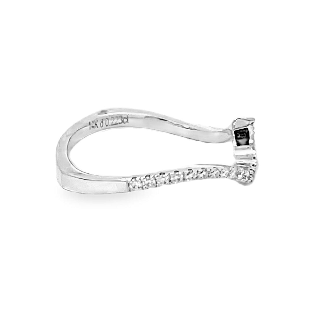 14K White Gold Round Diamond Band 0.19ctw
