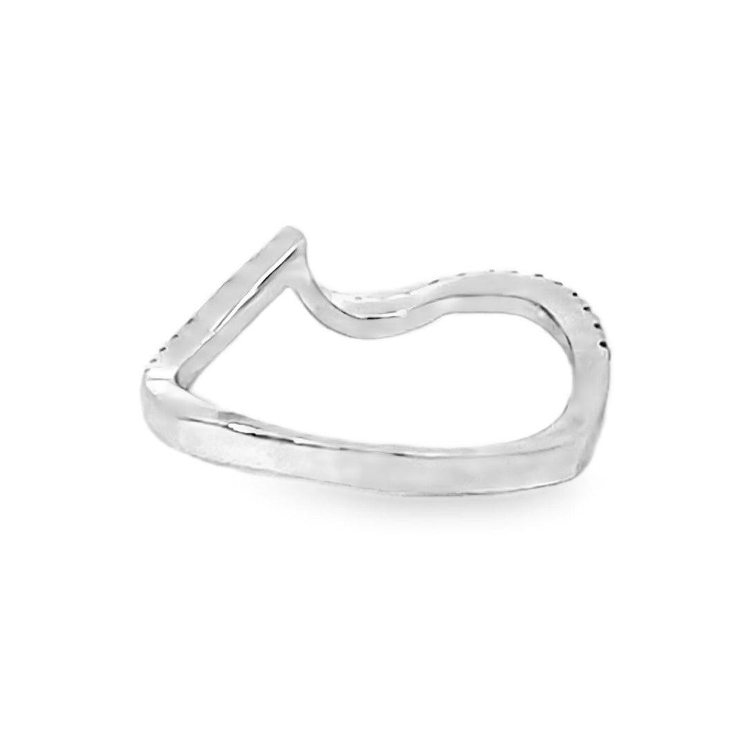 14K White Gold Round Diamond Band 0.19ctw