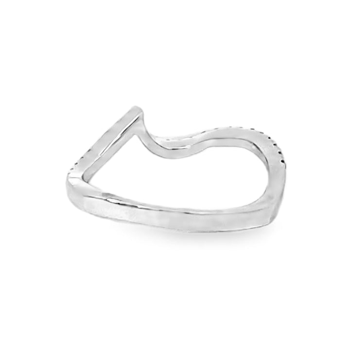 14K White Gold Round Diamond Band 0.19ctw