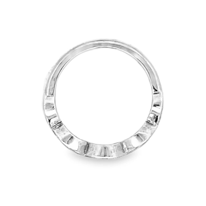 14K White Gold Round Cut Fancy Diamond Band 0.15ctw