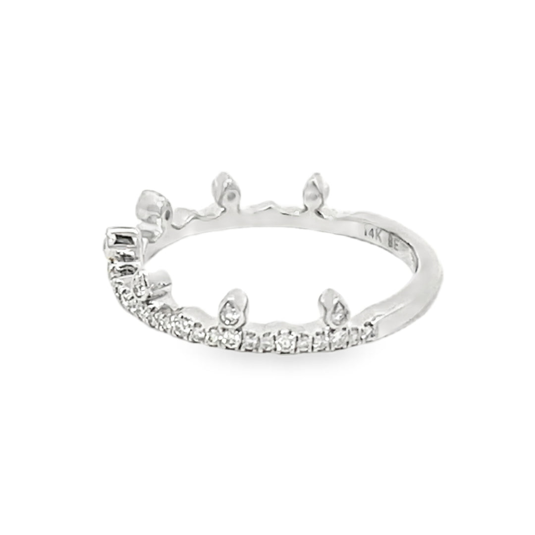 14K White Gold Fancy Stackable Band 0.25ctw