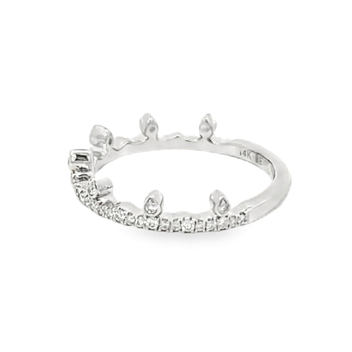14K White Gold Fancy Stackable Band 0.25ctw