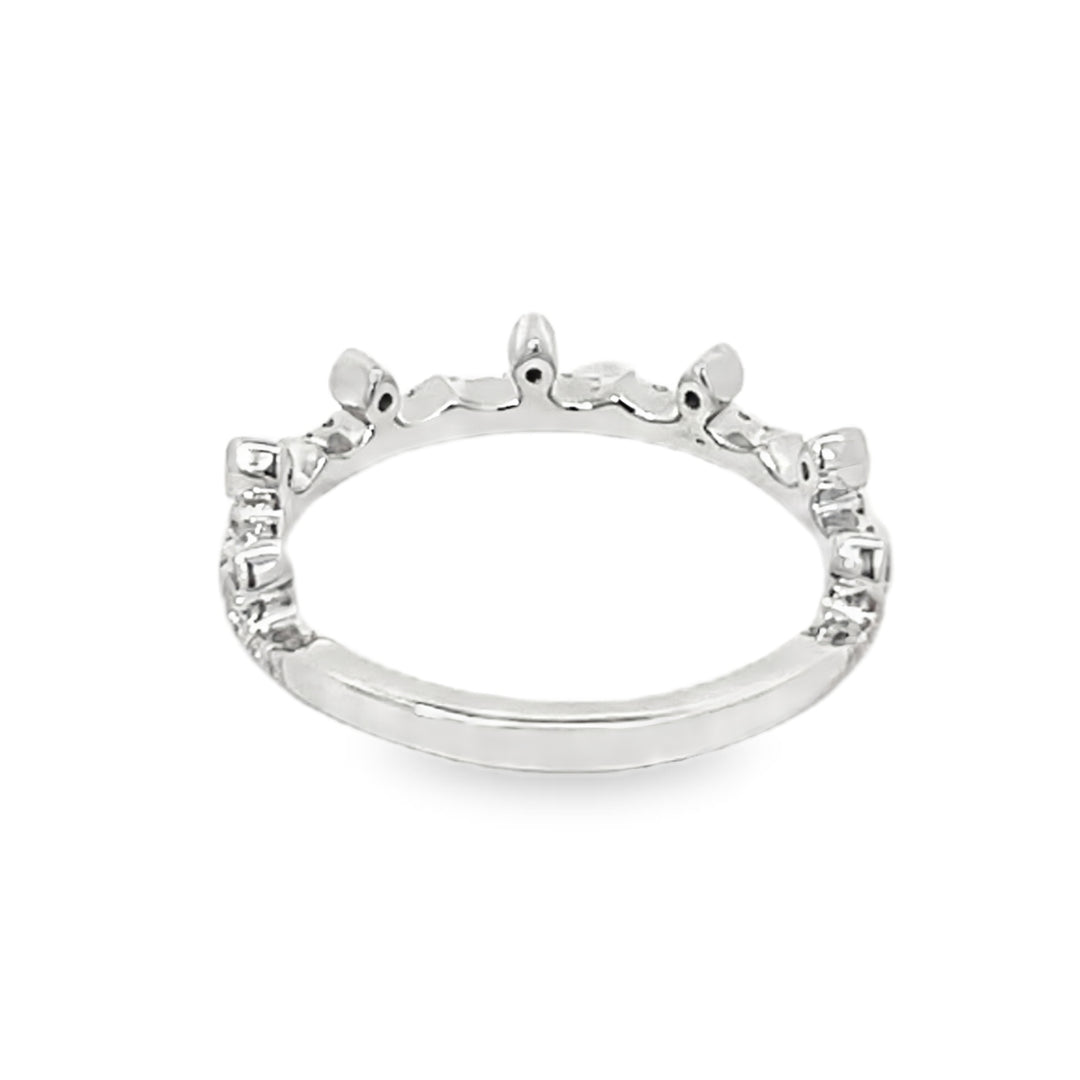 14K White Gold Fancy Stackable Band 0.25ctw