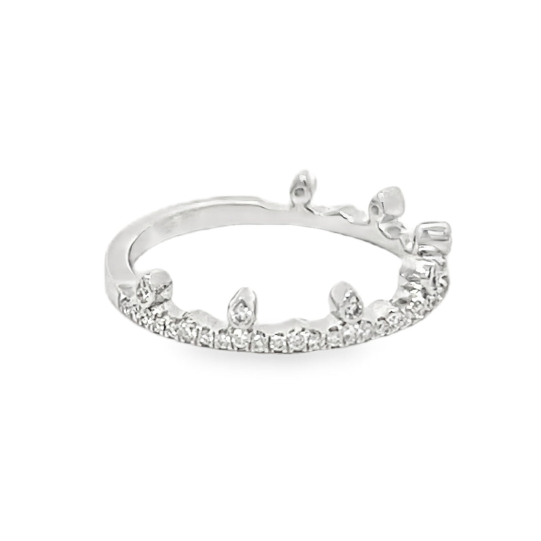 14K White Gold Fancy Stackable Band 0.25ctw