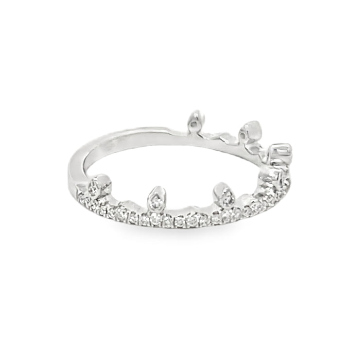14K White Gold Fancy Stackable Band 0.25ctw