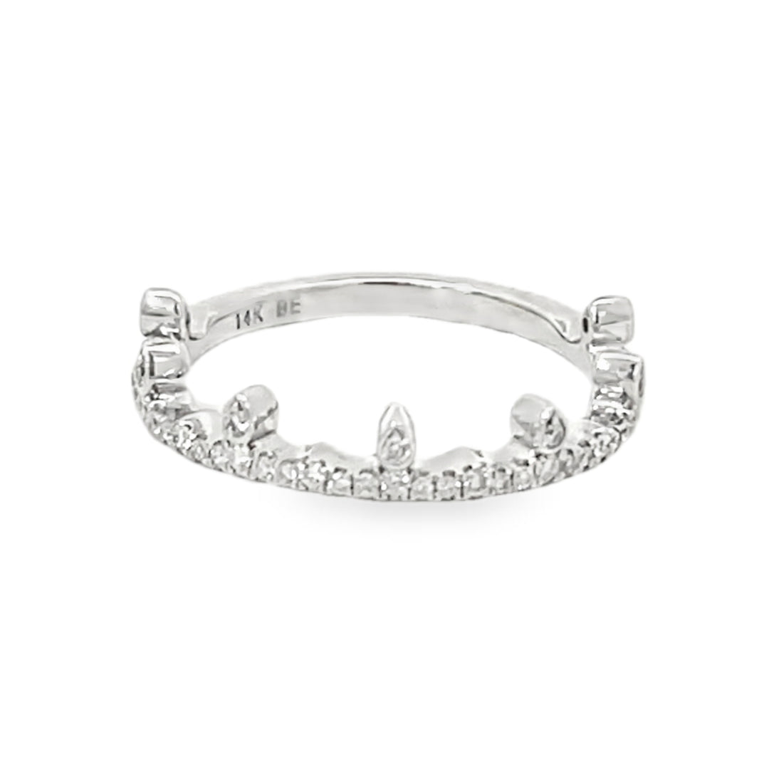 14K White Gold Fancy Stackable Band 0.25ctw