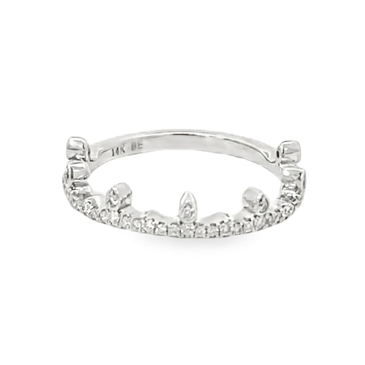 14K White Gold Fancy Stackable Band 0.25ctw