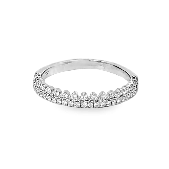 14K White Gold Diamond Crown Band 0.50ctw