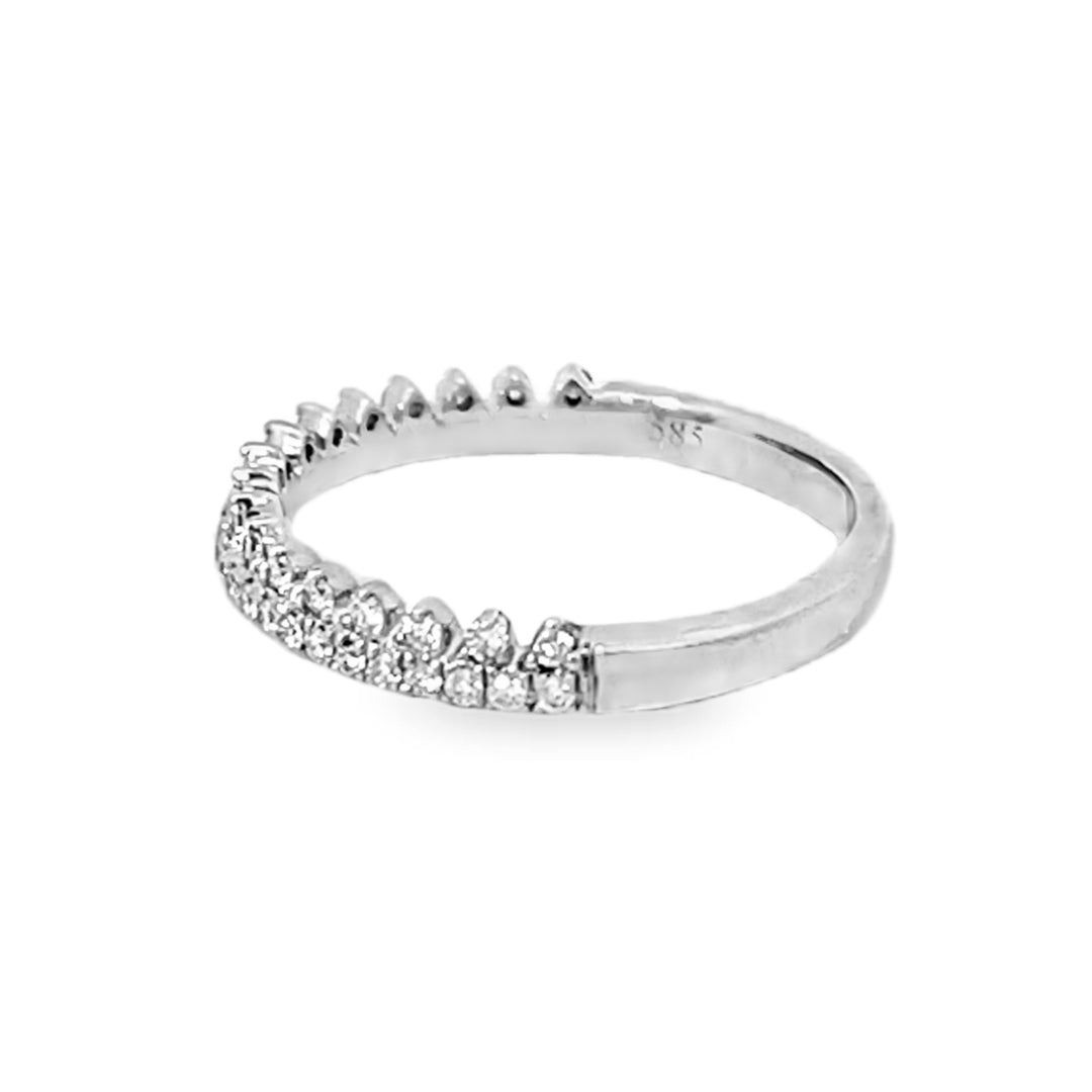 14K White Gold Diamond Crown Band 0.50ctw