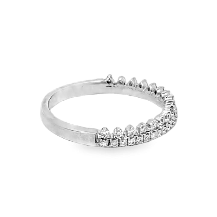 14K White Gold Diamond Crown Band 0.50ctw