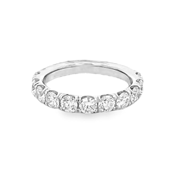 14K White Gold Round Cut Diamond Wedding Band 1.55ctw
