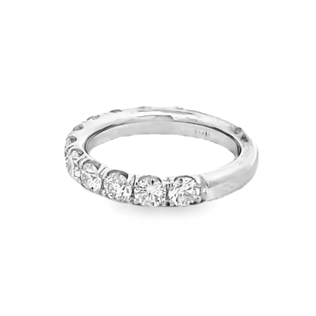 14K White Gold Round Cut Diamond Wedding Band 1.55ctw
