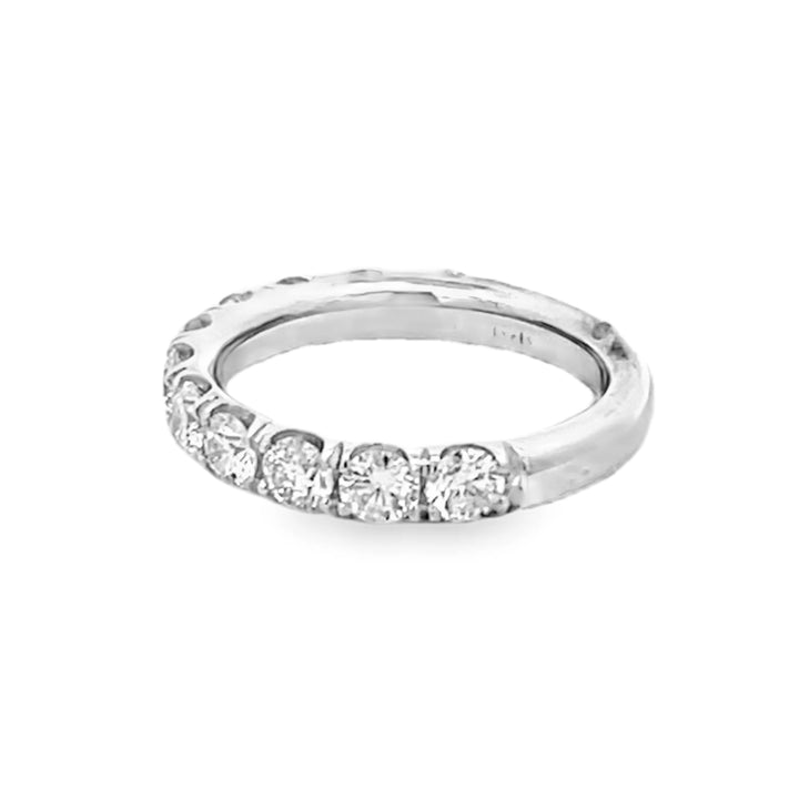 14K White Gold Round Cut Diamond Wedding Band 1.55ctw