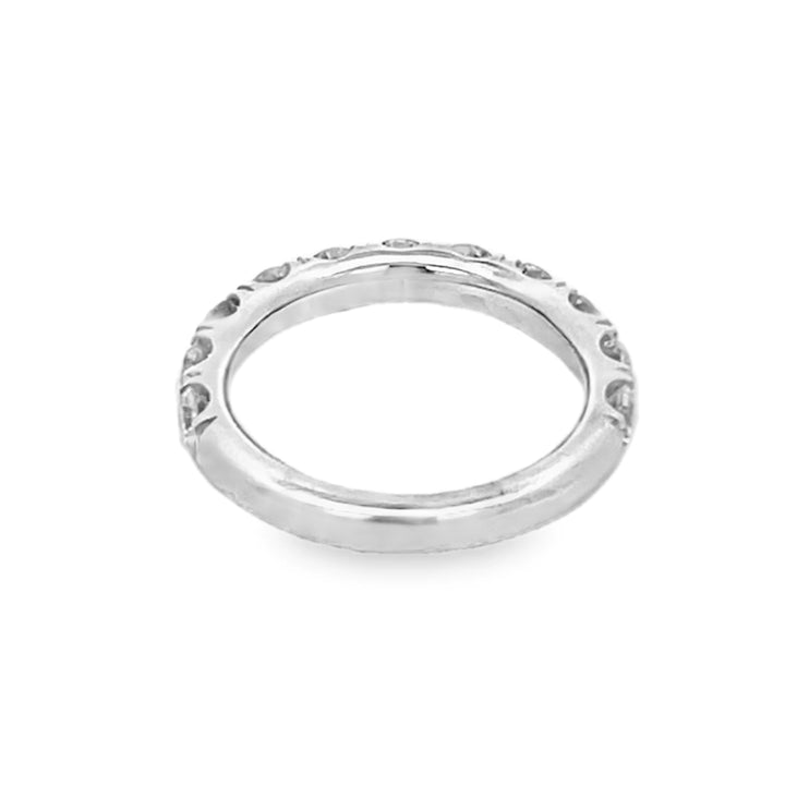 14K White Gold Round Cut Diamond Wedding Band 1.55ctw