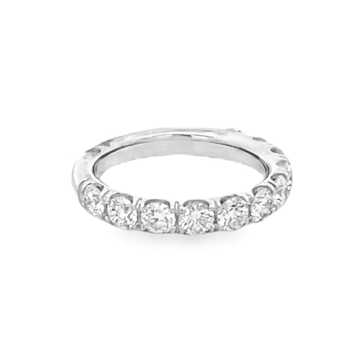 14K White Gold Round Cut Diamond Wedding Band 1.55ctw