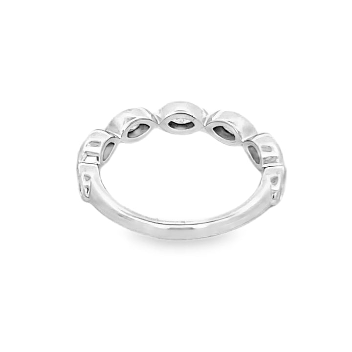 14K White Gold Marquise Cut Diamond Band 0.70ctw