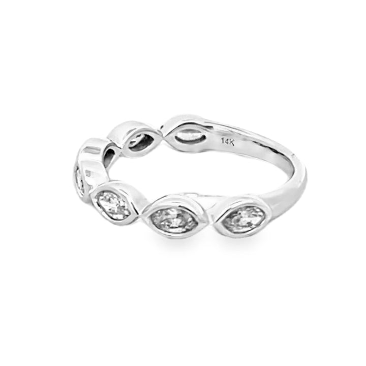 14K White Gold Marquise Cut Diamond Band 0.70ctw