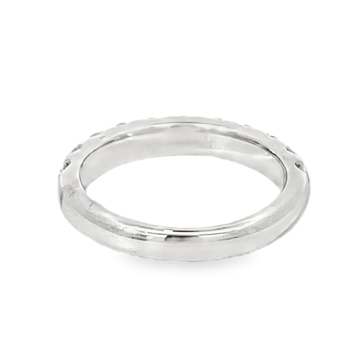 14K White Gold Round Diamond Straight Band 1.00ctw