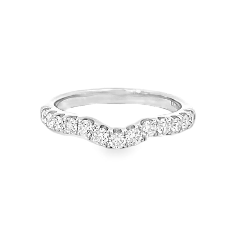 14K White Gold Curved Diamond Band 0.50ctw