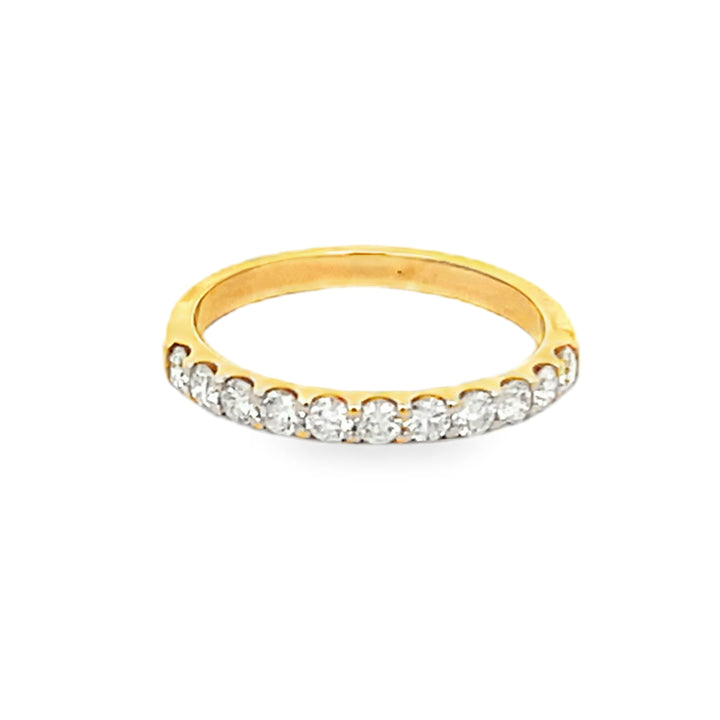 14K Yellow Gold Round Cut Diamond Wedding Band 0.50ctw