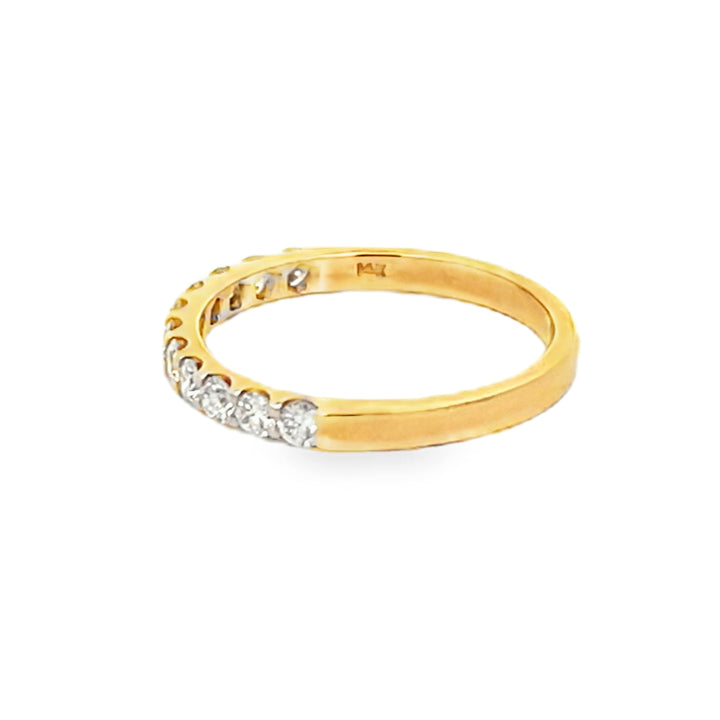 14K Yellow Gold Round Cut Diamond Wedding Band 0.50ctw