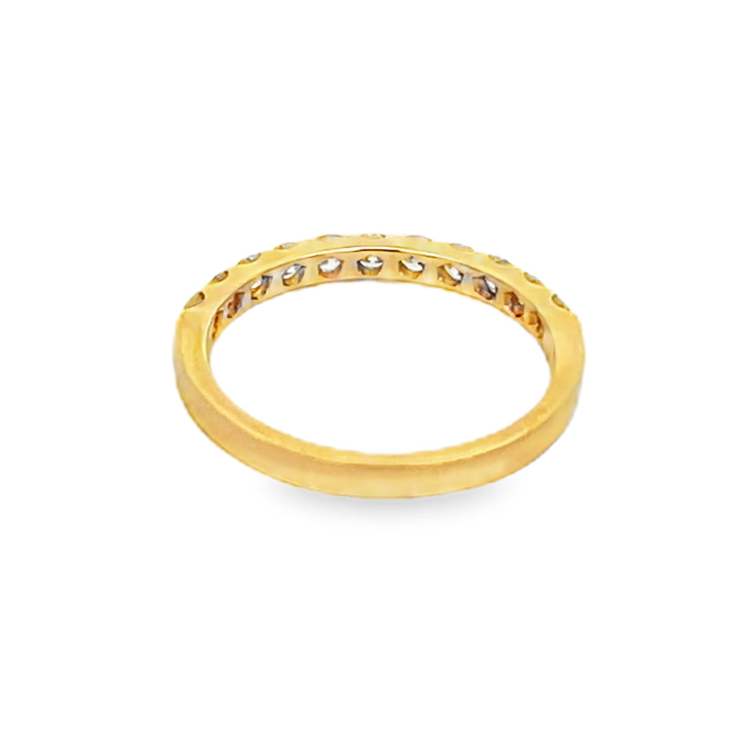 14K Yellow Gold Round Cut Diamond Wedding Band 0.50ctw