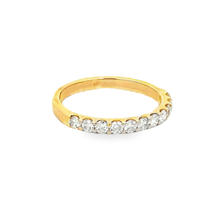 14K Yellow Gold Round Cut Diamond Wedding Band 0.50ctw