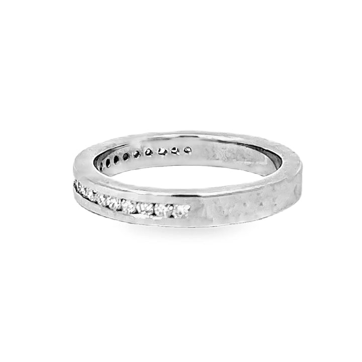 14K White Gold Round Diamond Channel Set Band 0.25ctw