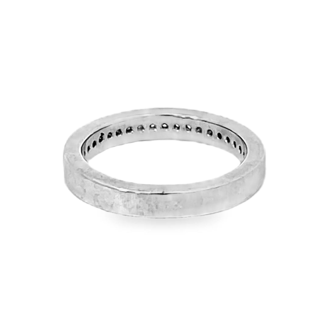 14K White Gold Round Diamond Channel Set Band 0.25ctw