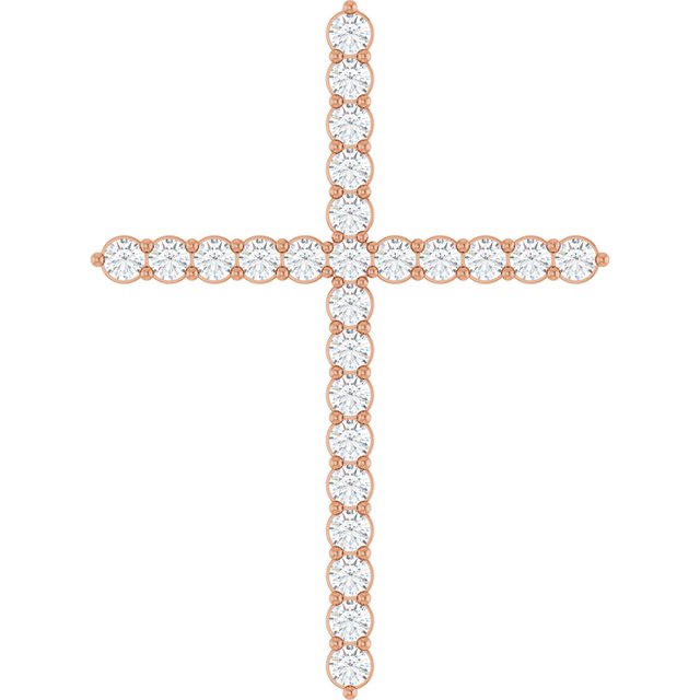 14K Gold, Sterling Silver & Platinum Diamond Cross Pendant - Options Available