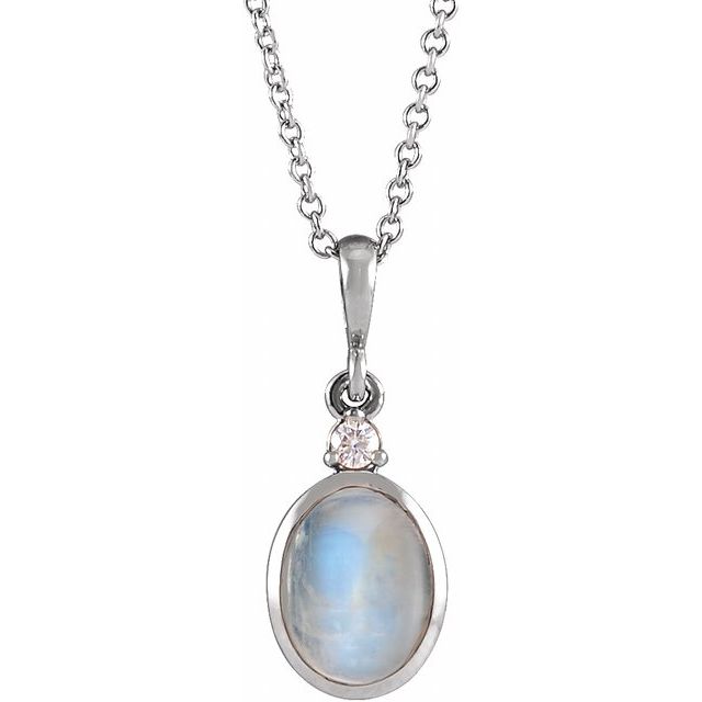 14K Gold Natural Ethiopian Opal and Diamond Cabochon Necklace