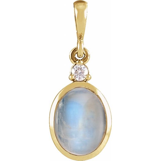 14K Gold Natural Opal and Diamond Pendant - Options Available