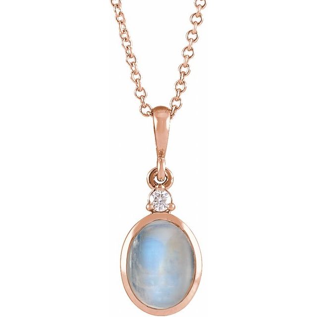 14K Gold Natural Ethiopian Opal and Diamond Cabochon Necklace