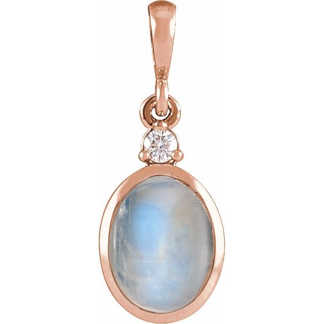 14K Gold Natural Opal and Diamond Pendant - Options Available