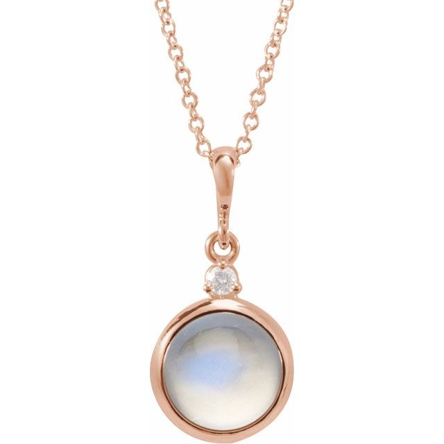 14K Gold Natural Ethiopian Opal and Diamond Cabochon Necklace
