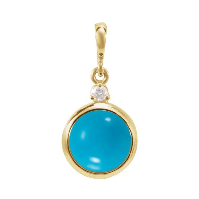 14K Gold Natural Opal and Diamond Pendant - Options Available
