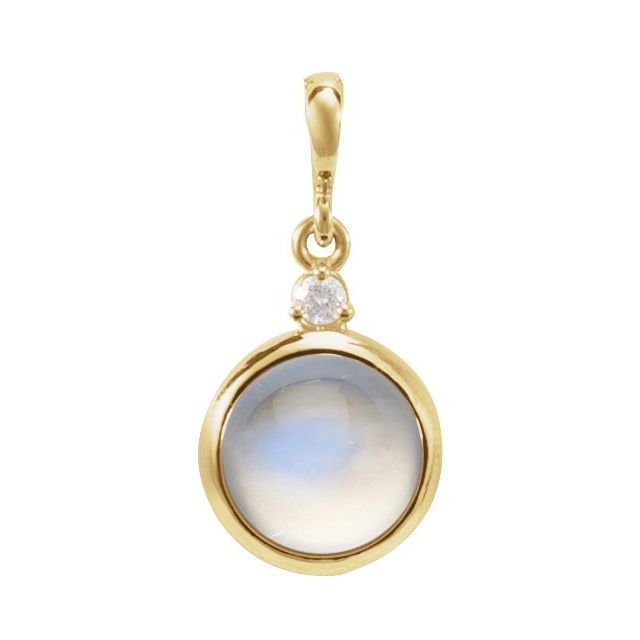 14K Gold Natural Opal and Diamond Pendant - Options Available
